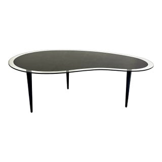 1960s Italian Mid-Century Modern Design Bean Shape Black Crystal Coffee Table For Sale
