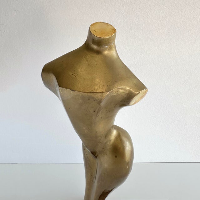 Mid 20th Century Emiel De Block Style Brass Nude Sculpture For Sale In New York - Image 6 of 12
