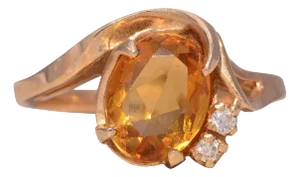 The Citrine Glow: Natural Citrine and Diamond Ring in Yellow Gold