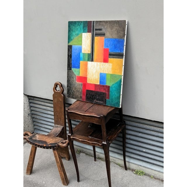 French 1970s Large French Original Oil Painting by Angelina Lavernia For Sale - Image 3 of 3
