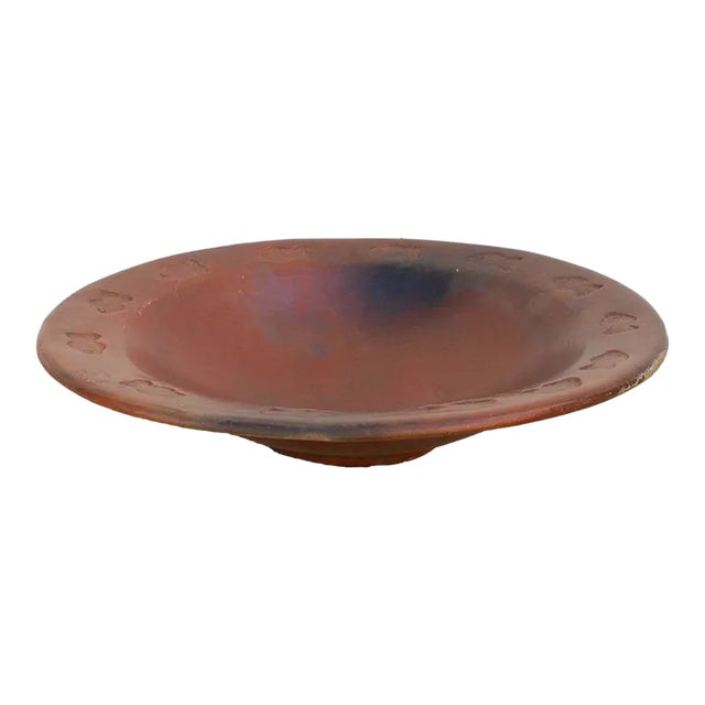 Large Clay Engraved Platter For Sale
