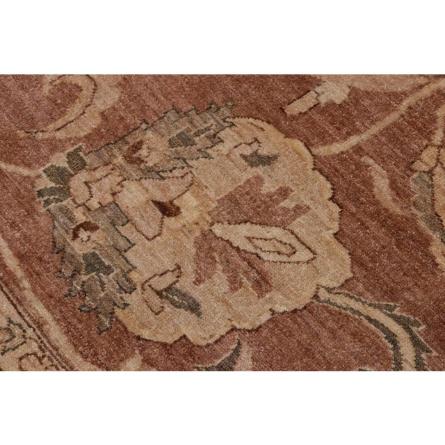 1990s Oriental Ziegler Brown Tan Hand-Knotted Wool Rug - 9'10'' X 13'4'' For Sale In New York - Image 6 of 8