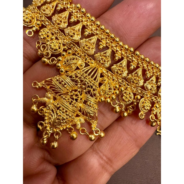 54Gm 22 Karat Gold Necklace, Earring & Ring Suite Bridal Princess Necklace Suite For Sale - Image 14 of 18