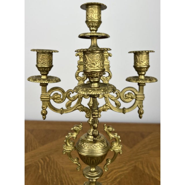 Vintage French Style Ornate Candleholders, Set of 2 For Sale - Image 6 of 16