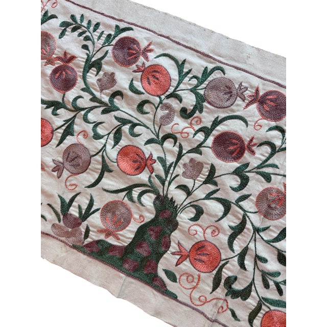 Horse Suzani Wall Hanging, Pomegranate Vines For Sale - Image 4 of 7