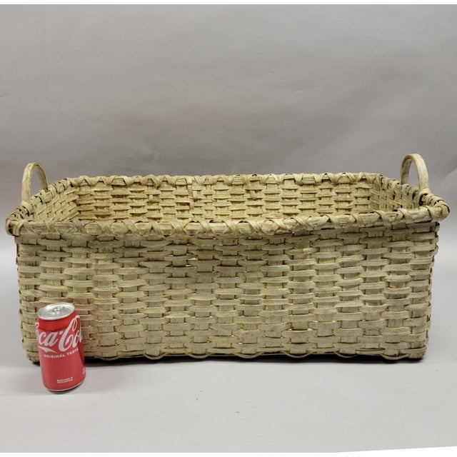 Antique American North Carolina Painted 2 Handled Gathering Basket For Sale - Image 12 of 12