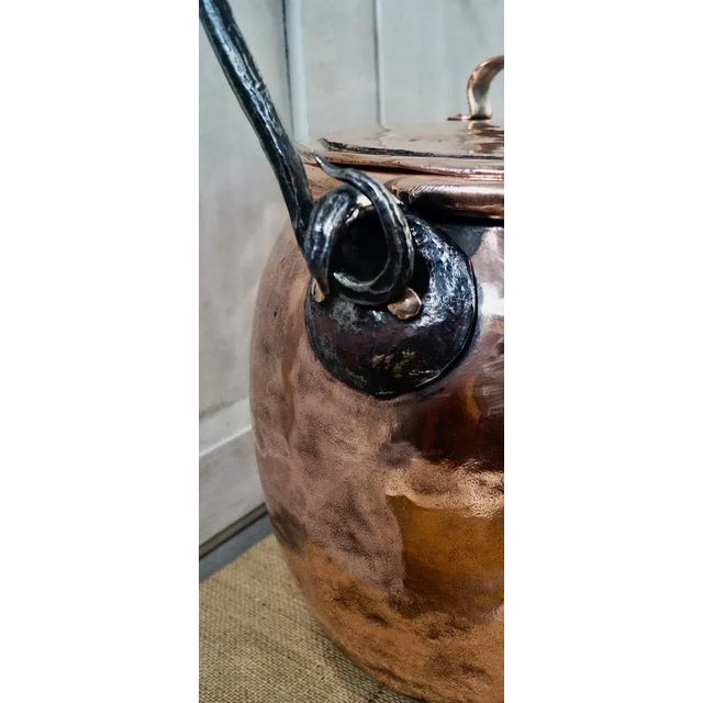 Victorian Polished Copper & Iron Cooking Pot For Sale - Image 10 of 14