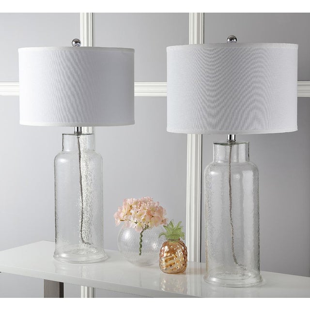 Glass 29 Inch H Glass Table Lamp in Clear - a Pair For Sale - Image 7 of 9