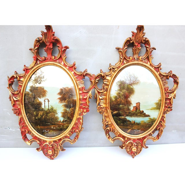 Muriel Halstead, Italian Landscapes, 1950s, Oil Paintings, Framed, Set of 2 For Sale - Image 6 of 11