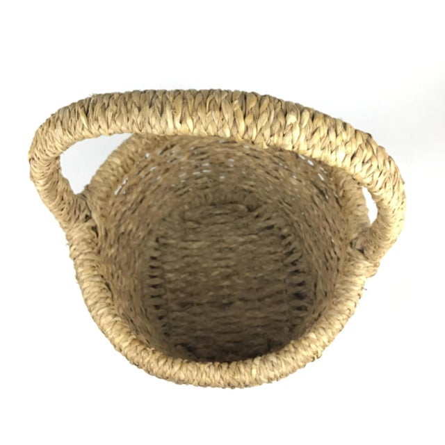 Vintage Large Woven French Seagrass Basket For Sale - Image 4 of 13