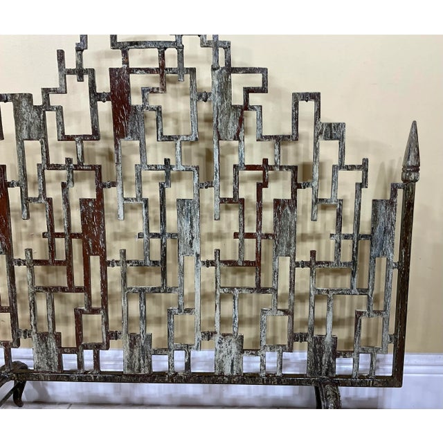 Cast Iron Cityscape Fireplace Screen For Sale - Image 9 of 10