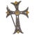 Art Nouveau Antique Style Yellow Sapphire & Diamond Flared Cross Pendant Brooch For Sale - Image 3 of 12