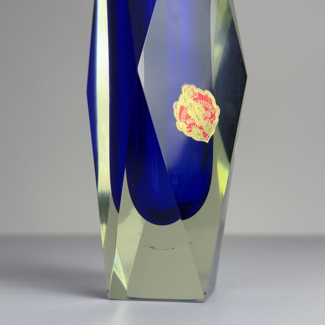 Vintage Sommerso Blue Murano Vase, Italy, 1970s For Sale - Image 14 of 18