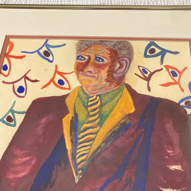 Burgundy Ruth Original 1993 Postmodern Neo-Expressionist Figurative Portrait Paintings Diptych - Framed Pair For Sale - Image 8 of 12