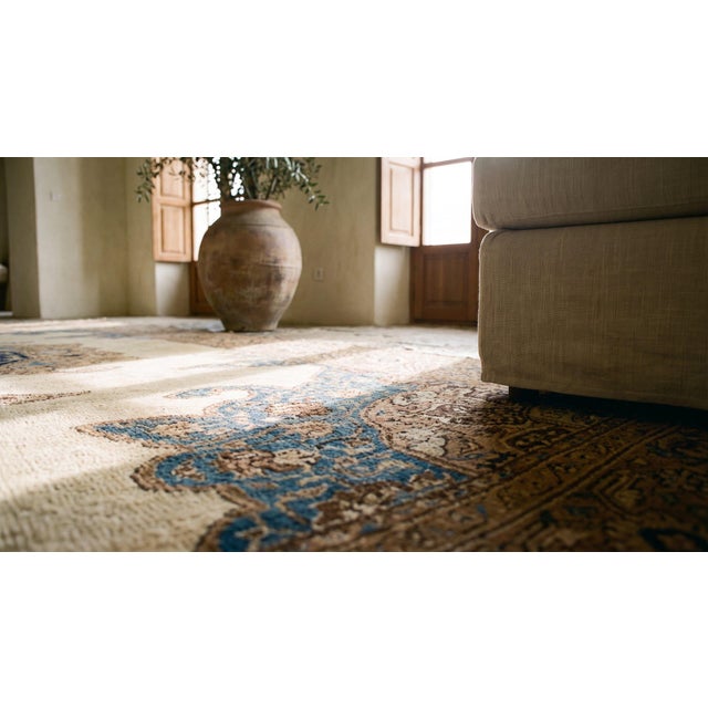 1930s Ivory Floral Medallion Antique Persian Malayer Rug 4' X 6'6" Handknotted Carpet For Sale - Image 9 of 9