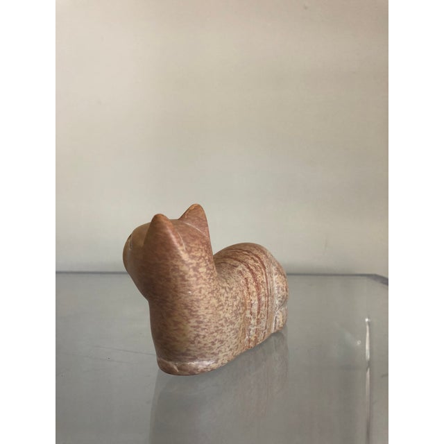 Vintage Soap Stone Carved Cat Sculpture Chairish