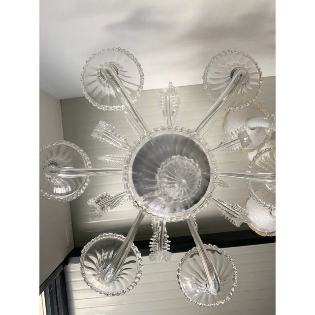 Transparent Murano-Style Venetian Glass Chandelier Featuring Fern (“Felci”) Leaves For Sale - Image 12 of 13