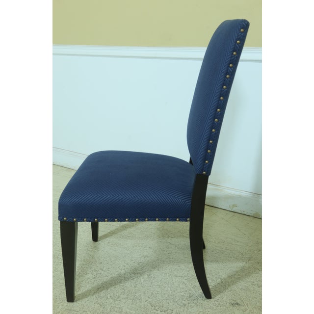 Set of 4 Ethan Allen Blue Upholstered Dining Chairs Chairish