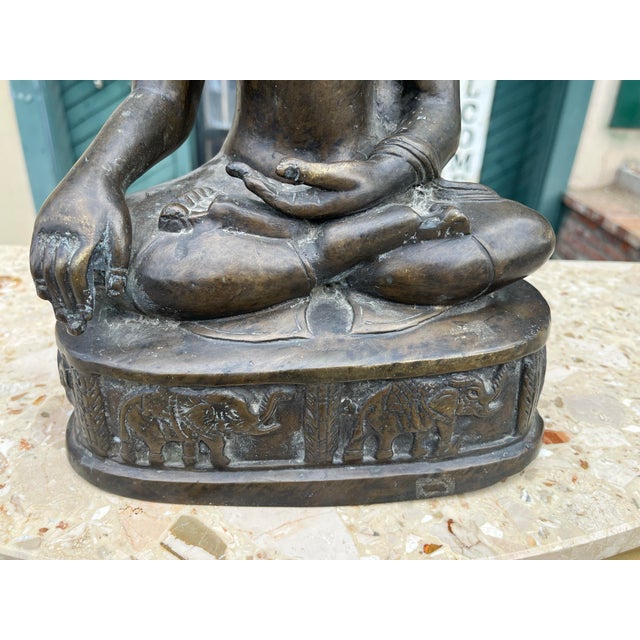 Antique Asian Seated Buddha Sculpture For Sale - Image 10 of 10