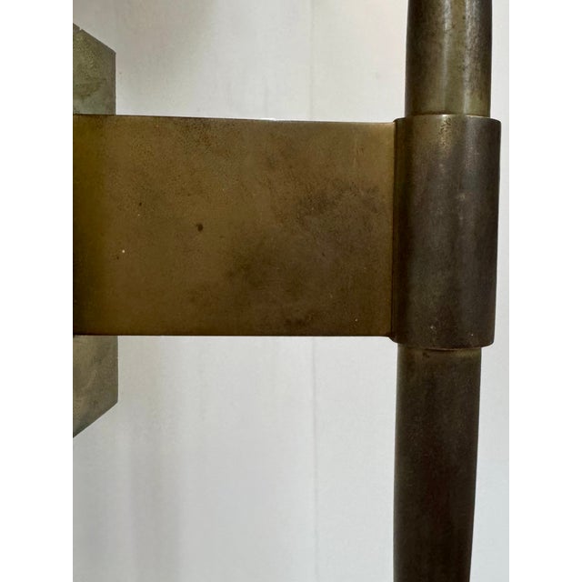 Gold Vintage Art Deco Wall Sconce in Brass and Acrylic Glass, France, 1930 For Sale - Image 8 of 11
