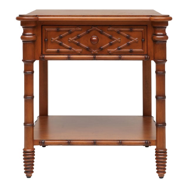 Bunny Williams Home Bamboo Bedside Table For Sale