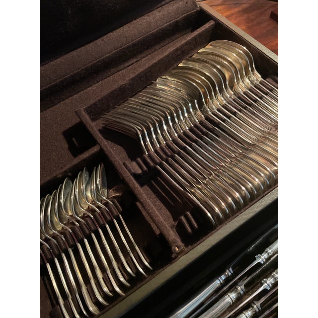 20th Century St. Medard French Silverplate Fiddle Thread Flatware Service- 48 Pieces For Sale - Image 9 of 11