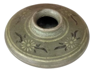 Small Korean Celadon Oil Jar with Slip Inlay Goryeo Dynasty