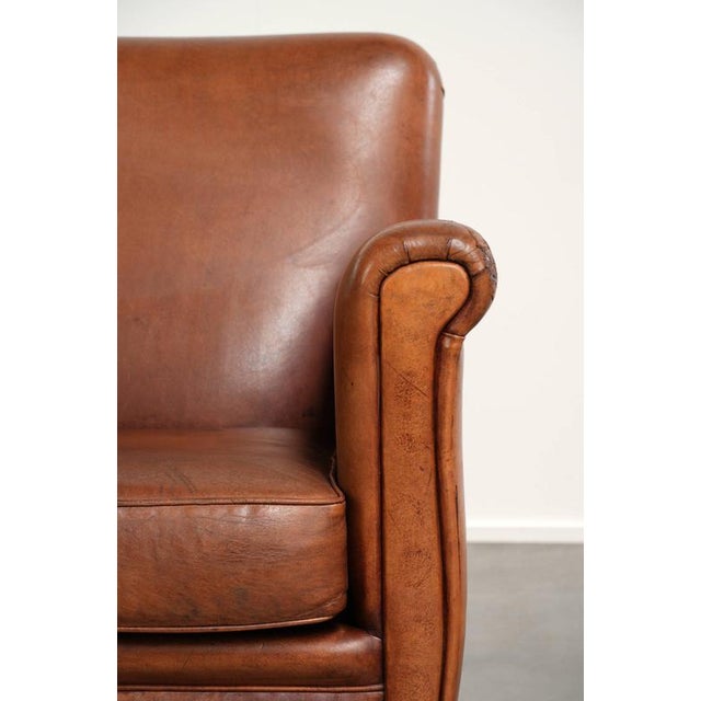 Vintage Sheepskin Armchair in Cognac For Sale - Image 10 of 14
