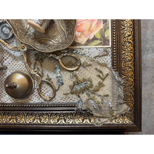 Vintage Framed Brass Assemblage Wall Decor For Sale - Image 9 of 16