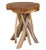 Intriguing farmhouse or lodge side table. Features a teak slab top over brach base. Great for use next to a chair or even...