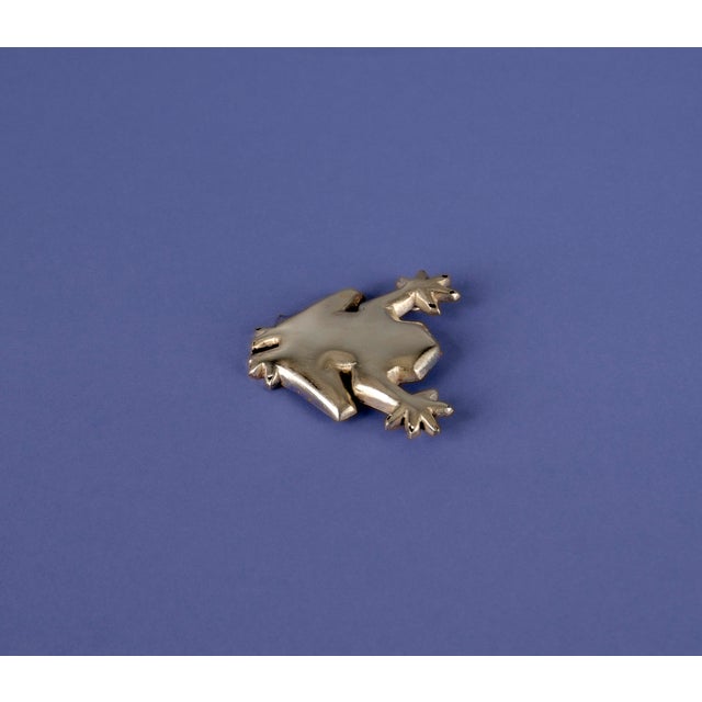 Silver Handmade Silver Frog Brooch For Sale - Image 8 of 10