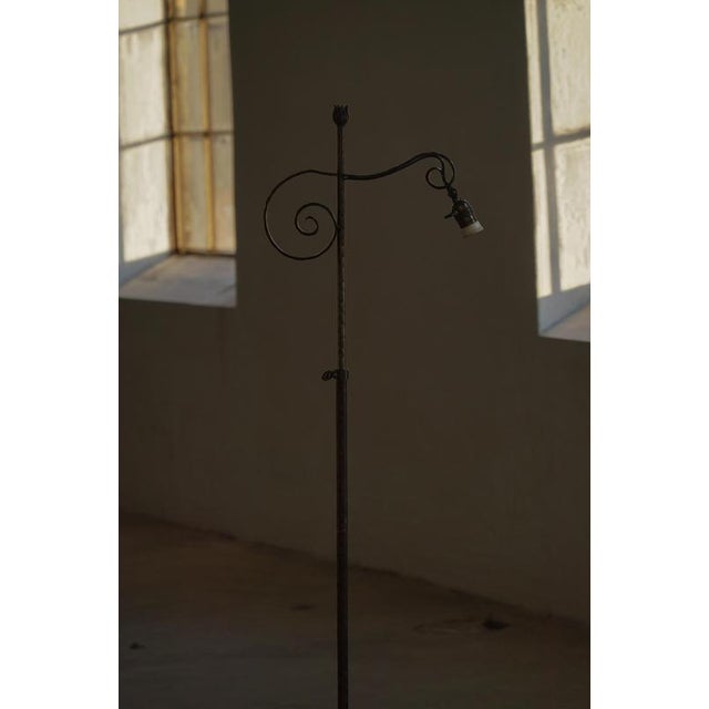 Vintage Danish Wrought Iron Floor Lamp with Swirl Detail, 1940s For Sale - Image 18 of 18