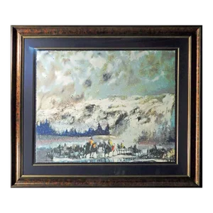 1990s Earl Biss "Another Storm Along the Rockies" New Framed Serigraph on Paper Hand Signed