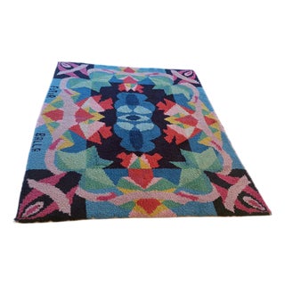 Vintage Flowers and Space Rug, Italy, 1980s For Sale