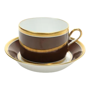 Richard Ginori Italian Porcelain Coffee Tea Cup Brown & Gold 1 of 16 Available