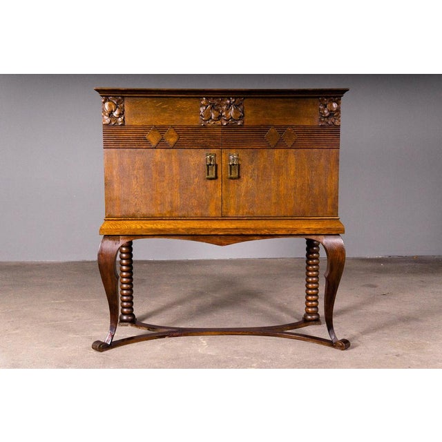 Item: Bar Cabinet / Bar Period & Style: Art Nouveau - Early 20th Century Features - Elegant and practical piece of...