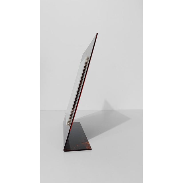 Large Picture Frame in Tortoiseshell Effect Acrylic Glass, Italy, 1970s For Sale - Image 11 of 18