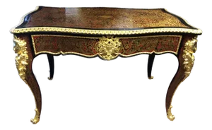18/19 Century Boulle Fire Gilded Bronze and Tortoise Desk