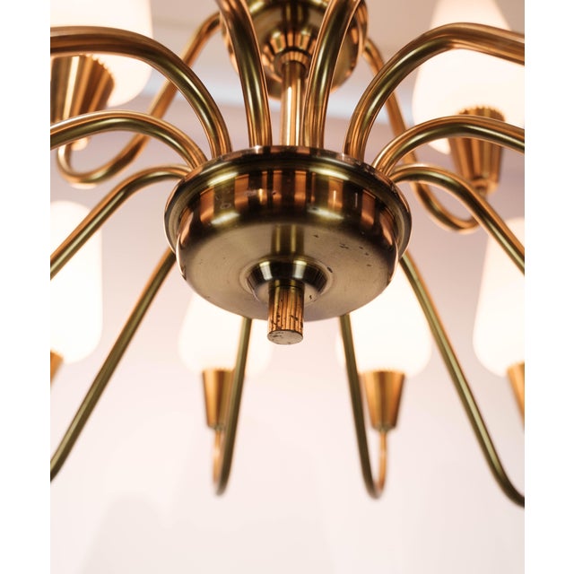 1950s Danish Lamp with Arms of Brass and Glass, 1950s For Sale - Image 5 of 10