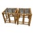Bamboo Side Tables With Glass Tops Twisted Arch Design - 2 For Sale