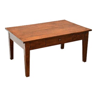 English 19th Century Solid Oak Low Table For Sale