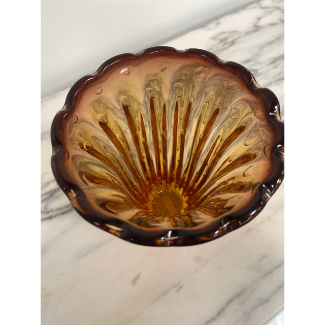 Amber Mid 19th Century Large Amber Venetian Glass Vase For Sale - Image 8 of 10