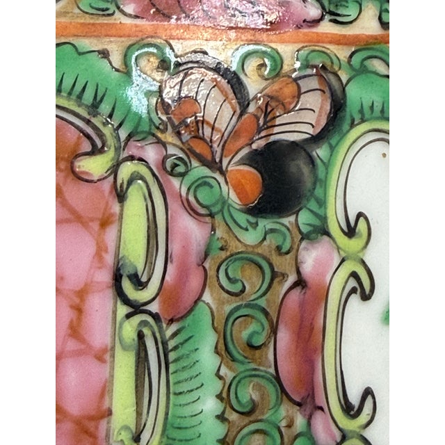 Rose Medallion Style Porcelain Vase, Vintage For Sale - Image 10 of 12