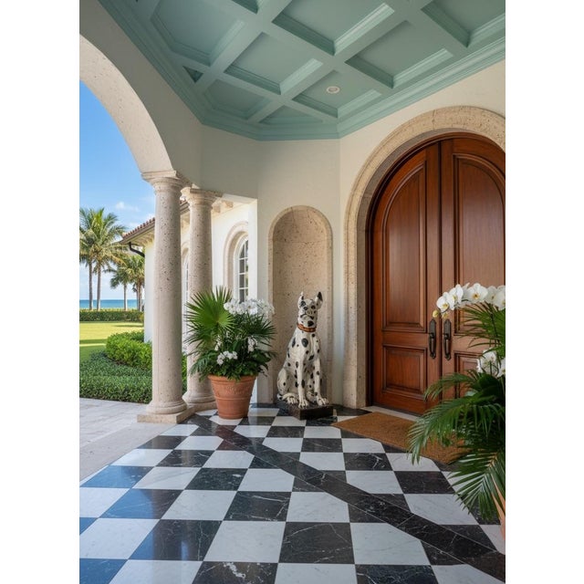 Large-Scale 44” Italian Hand-Painted Ceramic Great Dane Statue For Sale - Image 11 of 12