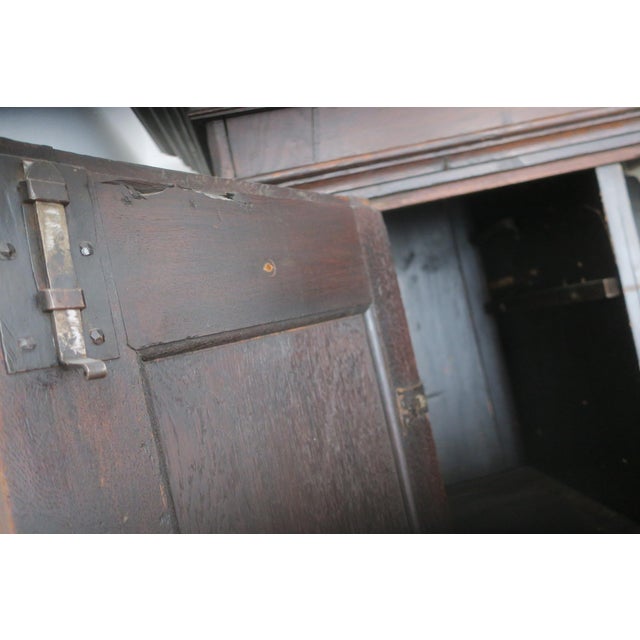 Antique Carved Oak Farmhouse Wardrobe, 1780 For Sale - Image 11 of 18
