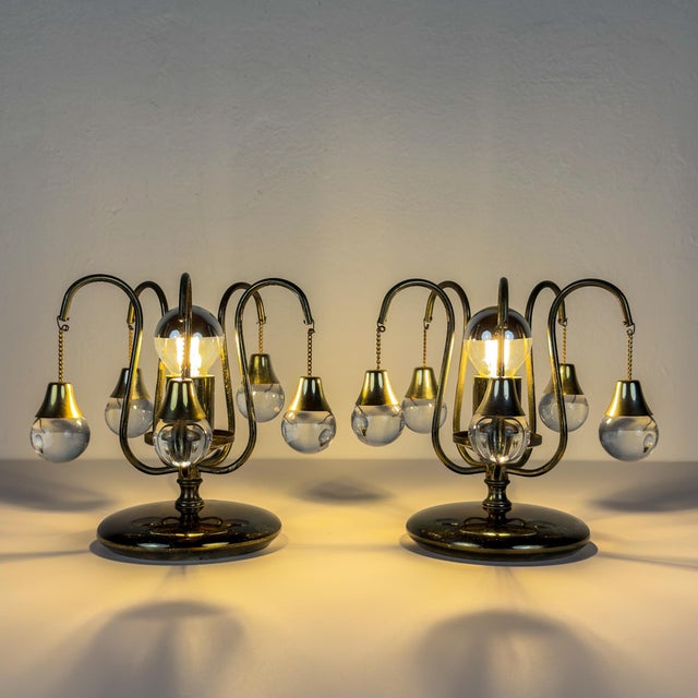 1960s Vintage Murano Table Lamps, 1960s, Set of 2 For Sale - Image 5 of 15