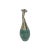Teal Green Metallic Silver Glaze Narrow Neck Ceramic Art Vase For Sale - Image 4 of 11