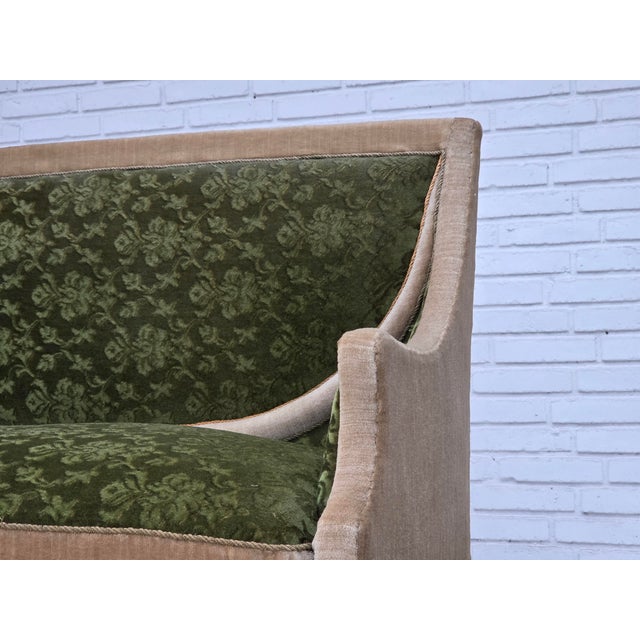 Danish Ash Wood Two-Seater Sofa with Velour Upholstery, 1930s For Sale - Image 18 of 18