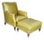 Vintage Cr Laine Olive Green Leather Lounge Chair & Ottoman | George Smith Style For Sale
