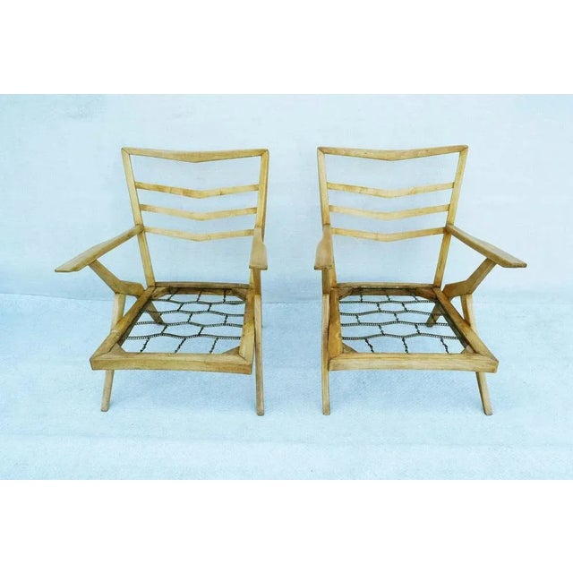 1950s Set of Italian Beech Armchairs, 1950s For Sale - Image 5 of 6